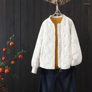 Women's Trench Coats Thin Cotton Jacket Short Tops Winter Women Coat Korean Loose Plus Size Female Parka Wave Pattern Padded