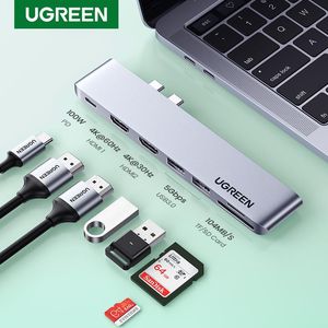 Hubs Ugreen USB C Hub Dual Typec to USB 3.0 4khdmi для M2 M1 MacBook Pro Air Adapter Thunderbolt 3 Dock USB C 3.1 Тип порта C Hub