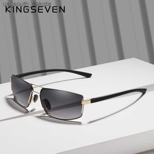 Kingseven Marka Tasarımı UV400 Güneş Gözlüğü Gradyan Erkek Kadınlar Erkek Kare Güneş Gözlükleri Sürüş Paslanmaz Çelik Gözlük Oculos Gafas L230523