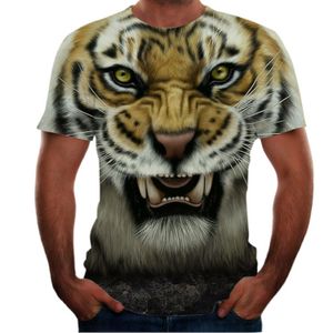 Hip Hop Sportwear Punk Sıradan Sonbahar Erkekler Serin Hayvan Tiger 3D T-Shirt 003 yazdırın