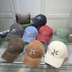 Summer Candy Color Designer Ball Cap Kvinnor Outdoor Vacation Sports Dating Letter Printing Washed and Warn Out Hole Style Casquette