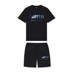 Tshirts Yaz Trapstar baskılı pamuklu tshirt şort, sokak kıyafeti eşofmanları spor giyim travtası tişörtleri ve takım elbise hareket tasarım 77ess