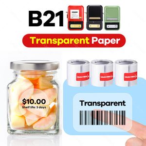 Cortador niimbot b21 b3s adesivo de etiqueta térmica papel impressora rolo transparente categoria impermeável