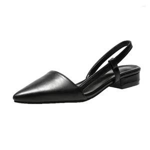 Sandalen Frauen Synthetische Quadratische Absätze Vorne Geschlossene Zehen Lederschuhe Rückengurt Braun Schwarz Slip-On Low Cutter Flacher Mund 40 8