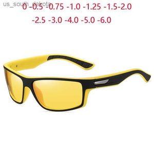 Sunglasses Men Sport Colorful Polarized Sunglasses With Prescription Eyewear Fashion Short-sight Sun Glasses For Man 0 -0.5 -0.75 To -6.0 L230523