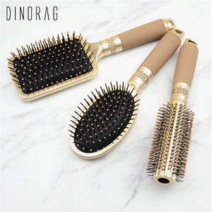 Hair Brushes 3 Styles Hair Brushes Women Airbag Massage Comb Champagne Luxury Curling Comb Detangle Brush Hair For Professional Styling Tools 230529