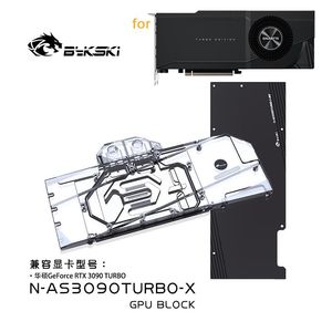 Uso de bloco de água de resfriamento Bykski para ASUS GeForce RTX 3080TI 3090 Turbo Video /GPU Card /Radador de resfriamento de cobre RGB Sync /NAS3090Turbox