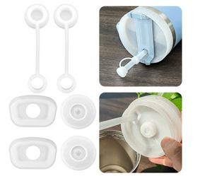 Cross border new product  cup lid pipe hat silicone leakage and leak -proof accompanying cup silicone anti -overflow 3 -piece set Sea Shipping RRA900-2