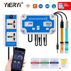 PH -mätare Smart WiFi Online Meter Ph ORP TEMP Aquarium Water Quality Tester Monitor Controller för simningspool Spa Soilless Cultivation 230529