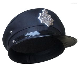 Boinas Cosplay Hat Officer Men Halloween Party Ferramentas Apresentações de palco Cap D5qb