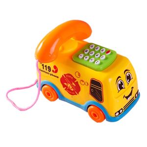 Toy Phones 1pcs Baby Toys Music Cartoon Bus Phone Educational Developmental Kids Toy Gift Children Early Learning Exercise Baby Kids Game 230529