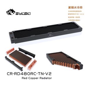 Cooling BYKSKI 30mm Thick Copper 480mm Single Row of Radiator Computer Water Cooling Liquid Heat Exchanger use for 12cm Fans