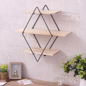 Hooks Metal Display Wood Storage Rack Wall Book Figur Bonsai Holder Shelf Organizer