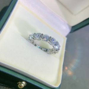 Solitärring, einzeln, 5 mm, 6–7 Karat, voller Diamantring, Sterlingsilber S925, Stapelring für Männer und Frauen, Paarringe, hochwertiger Schmuck 230529