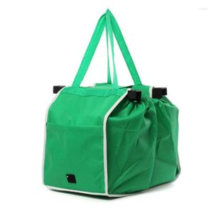 Bolsas de armazenamento Bolsas femininas Compras compras de grande capacidade de grande capacidade Suprimentos de supermercado verde reutilizável