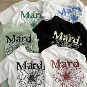 Simple Style Women's T-Shirts Daisy Sunflower Letter Print Short Sleeve T-shirt