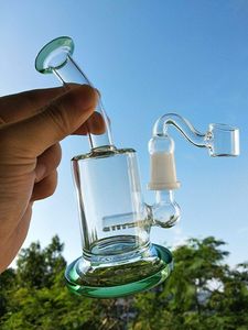 inebrianti piattaforme petrolifere in vetro Narghilè che fumano bong d'acqua Recycler dab rig shisha Tubi d'acqua con banger da 14 mm Altezza 15 cm