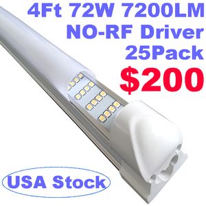 9000ルーメンスーパーブライトフロストカバーLED蛍光ランプ72W 4フィートチューブT8ランパダ110V LEDライトチューブ屋内照明交換ライトクレスチ