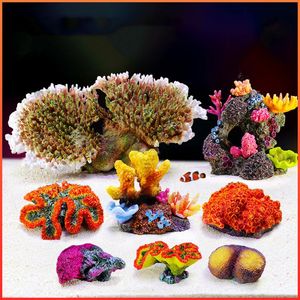 Decorations Aquarium Decoration Artificial Coral Reef Resin Sea Plants Ornaments Fish Tank Landscaping Aquascape Decor Accessories