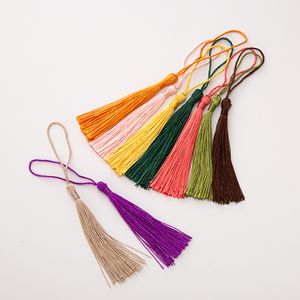 20pcs 80mm Bookmarks Hanging Rope Silk Tassel For Chinese Knot Craft DIY Key Chain Earring Hooks Pendant Jewelry Making Findings