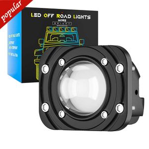 New New Embedded Square White Yellow Two-color LED Spotlight Car LED Work Light Modified Fog Light Off-road Driving Light 12v 24v