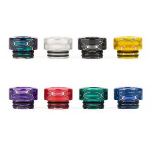 810 Honeycomb Resin Drip Tips Snake Skin Short Cigarette Holder Mouth Pieces Smoking Pipe Mouthpiece For 810 Thread Smok RDA RBA Tank Atomizers Driptips Cover