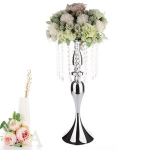Bröllopsblommor mittpunkt dekoration blommor stativ tall metall bord vaser för bankettfest semester dekoration ljusstake