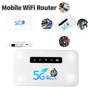 Roteadores 4G/5G Pocket Wireless WiFi Router Cat4 150Mbps WiFi Mobile Router 2400/2600mAh Bateria com slot para cartão SIM para viagem ao ar livre