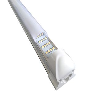 4 Satır 8ft 4ft 72W Soğutucu Kapı Led Tüpler Buzlu Süttuklu Kapak T8 Entegre Çift Taraflar Mağaza 144W 18000lm LED Işıklar Fikstür Yüksek Çıkış Aydınlatma Garaj Crestech168