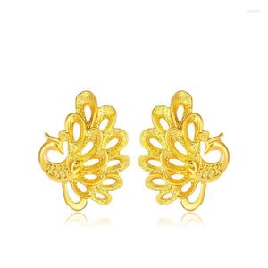 Studörhängen MXGXFAM Exquisite Peacock for Women Fashion Jewelry Pure Gold Plated