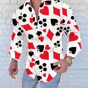 Mens Shirts Casual Long Sleeve Button Down Camicia Dress Party Date Out Tops Summer Hawaiian Summer Beachwear shirts 3XL plus size Geometric Tops