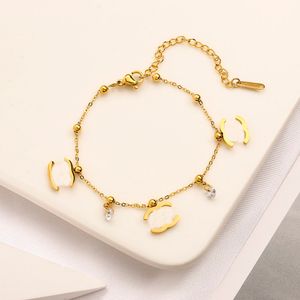 Women Brand Designer Letter Chain Bracelets High-end 18K Gold Plating Stainless Steel Bracelet Link Chains Bangle Men Women Lovers Valentines Day Party Jewelry