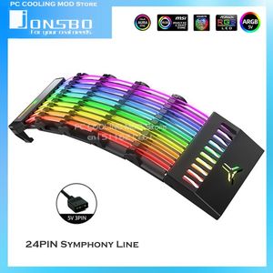 Chłodzenie Jonsbo Dy1 24 pinowa płyta główna argb kabel 5v Rainbow Streamer oświetlenie aura synchronizacja przewodu przewodu domowego pokrywka komputera