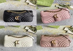 Marmont fashion designer bag womens highquality classic black leather large capacity gold chain Shoulder Bag Handbag Coin Purse Me5717040
