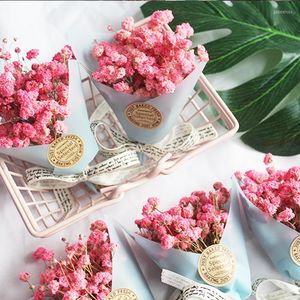 Decorative Flowers 1PCS Mini Dried Gypsophila Flower Bouquet Wedding Candy Box Gift Home Decoration Pography Props Fake Wreath Branch