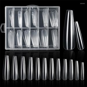 False Nails Clear Straight Tapered Coffin Shape Tips Full Cover Acrylic 240Pcs With Box Artifical Nail Press On Finger Manicure