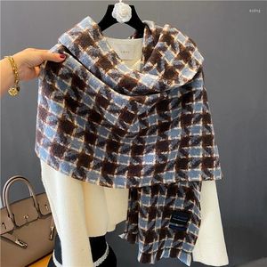 Lenços da moda Cashmere Sconhe para mulheres Design de cobertor de inverno envolve o xale de xale quente pescoço poncho pashmina bufanda echarpe femme