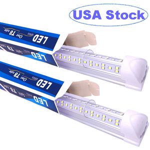 V-Shaped Integrated 4ft tubes lights Fixture LED Tube Light Works Without T8 Ballast for Garage Warehouse Clear Cover 72W 9000 Lumens 25 Pack crestech168