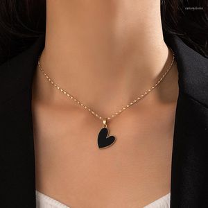 Hänghalsband enkla och trendiga smycken olja droppande llove halsband svart enskikt kvinnors halskedja