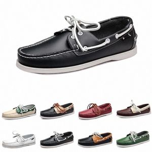 män casual skor loafers trippel svart vit grön beige mahogny taupe mens tränare sneakers jogging promenader två x7sk#