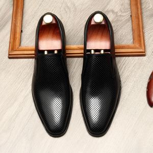 Zupełnie nowe luksusowe mężczyzn Penny Browna Brown Oxford Buty oryginalne ręcznie robione poślizg na sukience buty męskie buty