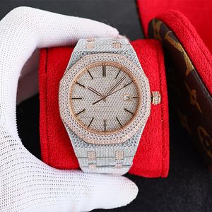 Herrenbewegung Mechanische Diamant Uhren Armbandwatch 41 mm Edelstahlgurt Sahire wasserdichtes Orologio di lusso mehrere Farben Gold Uhr
