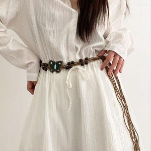 Belts Woven Belt Bohemian Ladies Beaded Waist Adjustable Decorative Waistband Women Casual Chain Daily Wear