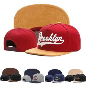 Snapbacks 2021 New Brooklyn Artificial Suede Hip Hop Red Elastic Hat Man och kvinnlig vuxen utomhus Fritid Solsken Baseball Cap Bones G230529