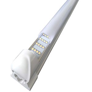 4 Row 8Ft 4FT 72W Cooler Door Led Tubes Frosted Milky Cover T8 Integrated Double Sides Shop 144W 18000LM Led Lights Fixture High Output Lighting Garage crestech