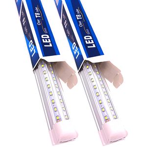 Luci a tubo a LED a forma di V 8Ft 72W 100W 50W T8 5FT 4FTR Lampadina Lampada fluorescente super luminosa Profilo basso Luci da negozio collegabili Soffitto integrato crestech168