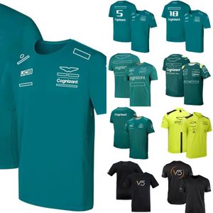 F1 Team T-shirt Formula 1 Racing Suit Short Sleeved T-shirts Summer Driver Green Quick Dry T-shirt Men's Fashion Oversized Jersey
