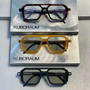 Designer Kuboraum Cool Super High Quality Luxury med original Boxgerman modemärke Kuboraum Nytt P8 stora fyrkantiga ramglasögon Optical