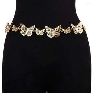 Belts Punk Butterfly Waist Chain Long Single Layer Belly Belt For Women Dress Decorative Geometric Body Necklace Sweater Accessories