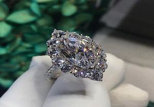 Vintage Marquise Cut 3CT Lab Diamond Ring 925 STERLING Gümüş Bijou Engagement Wedding Band Kadınlar için Gelin Partisi Takı 24536037
